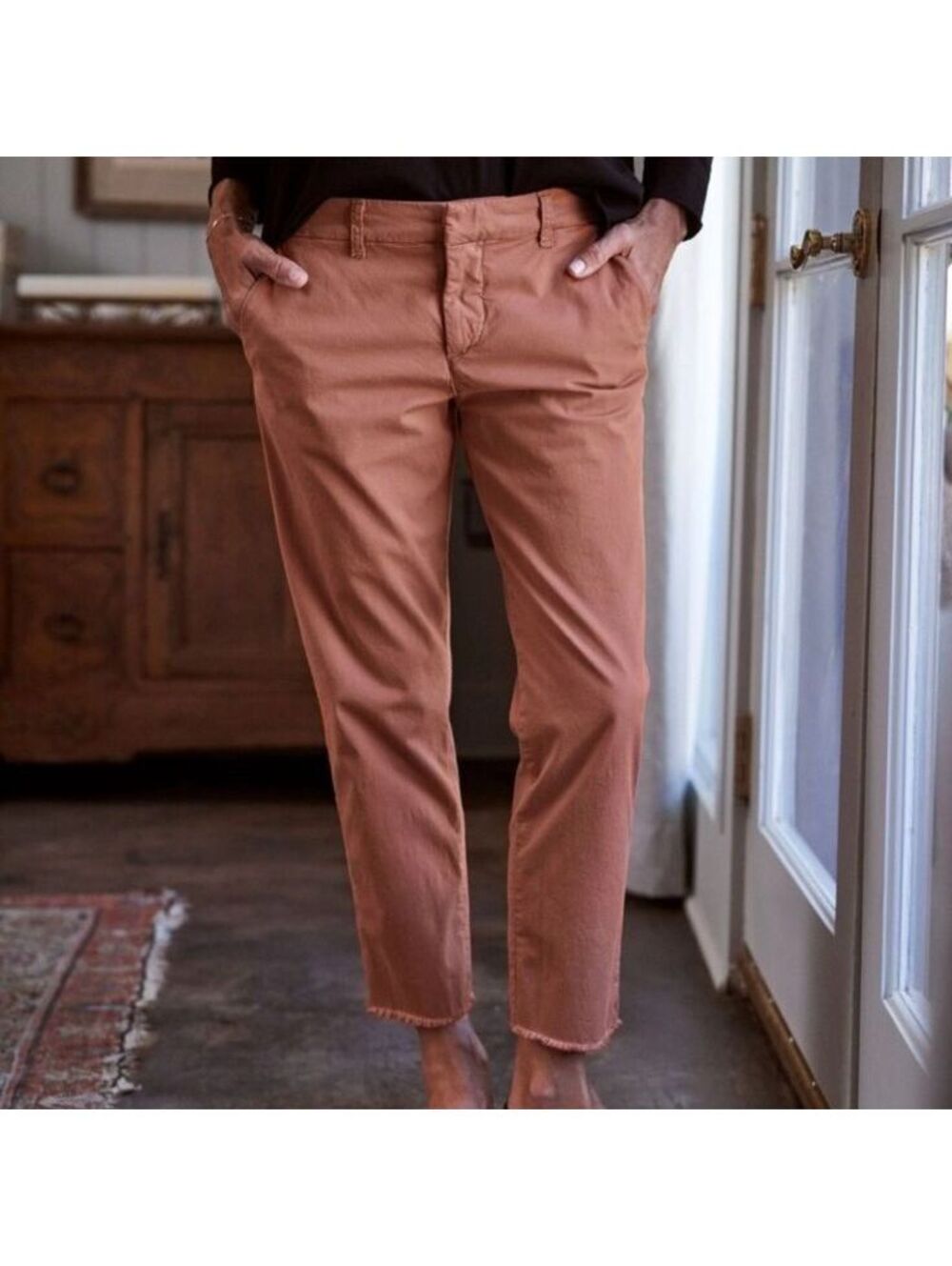 Frank & Eileen Wicklow Rust Fall Cotton Blend Pants Size 6